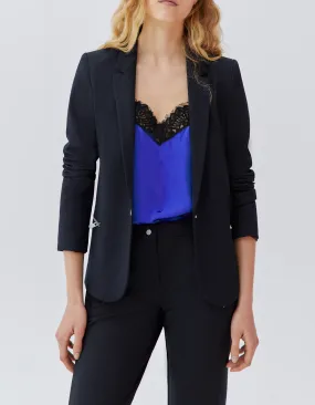 Veste de costume marine à poches zippées Femme